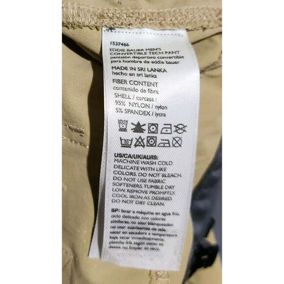 Eddie Bauer Pants Mens 40x30 Convertible Tech Performance Stretch Hiking Chino - Picture 6 of 6
